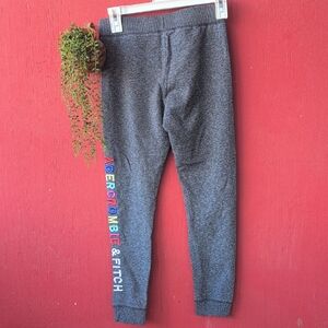 Abercrombie & Fitch Kids Charcoal Leggings with Colorful Logo Box1